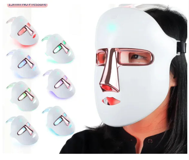 7-fargers LED-lysterapi ansiktsmaske